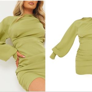 Pretty Little Thing Sage One Shoulder Dress